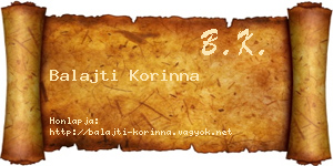 Balajti Korinna névjegykártya